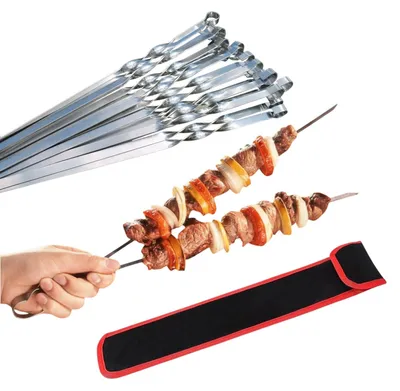 Immagine prodotto di Spiedini per griglia in acciaio inossidabile, 60 cm - Set da 25 pezzi