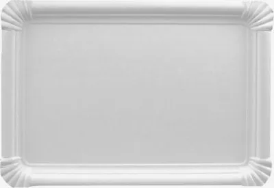 Produktbild von 500 tradingbay24 Teller, Pappe [ff] eckig 18 cm x 26 cm weiss tbU95623 Einewgteller Pappteller