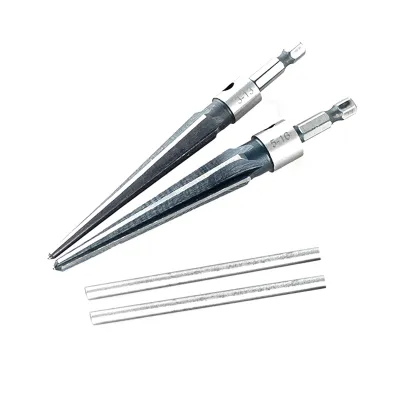 Produktbild von Handreibahle,Konische Reibahle,5teiliges konisches Reibahle-Werkzeug-Set,Elektrisches Bohrer Reiben Kantenwerkzeug,Handbohrer Bohren,Abnehmbarer T-Griff konische Reibahle,6 geriffelte Fase Reiben Gitarre Holzarbeiter Handgriff Bohrer Werkzeug
