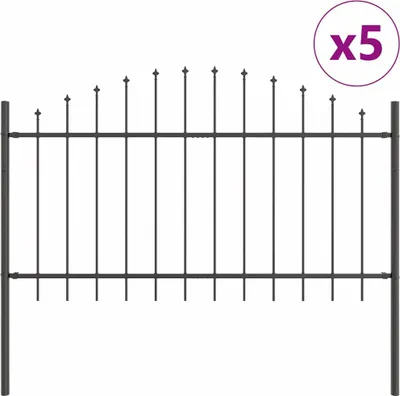 Produktbild von vidaXL Gartenzaun WOERDEN 5 stk. 170 x 140 cm Grau
