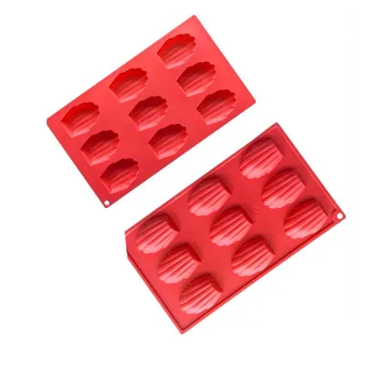 Produktbild von Madeleine-Formen, 2 Stück Silikon-Madeleine-Formen, 9 Löcher, für Kuchen, Gelee, Pudding, Mousse, Gebäck, DIY-Backen, BPA-frei