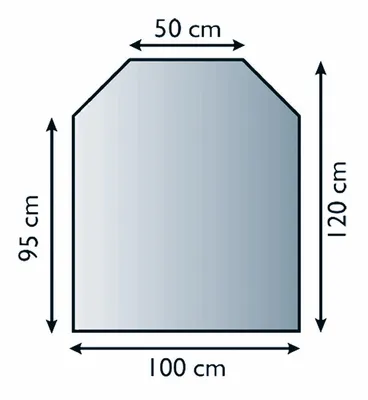 Produktbild von Glasbodenplatte, Bodenschutzplatte, Glasvorlegeplatte, 8mm, 100x120 cm