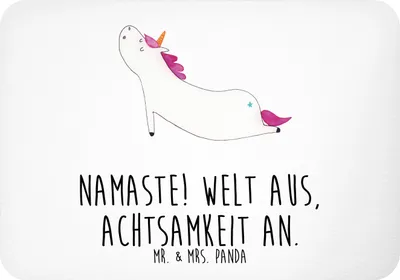 Produktbild von Mr. & Mrs. Panda magnet Einhorn Yoga - Weiß - Geschenk, Notizhalter, zettelhalter, Unicorn, Namaste, whiteboardmagnet, Einhörner, Kühlschrankmagnet, Süß, Sport