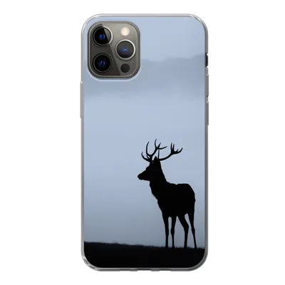 Produktbild von MuchoWow® Handyhülle Schutzhülle Hülle für iPhone 13 Pro Hirsch - Nebel - Silhouette Silikon Softcase Handy Hülle - Handy-Tasche