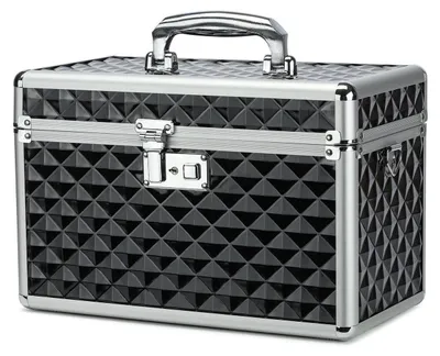 Produktbild von Abschließbare Medikamentenbox Schwarz Large mit Pillendose und Stofftasche