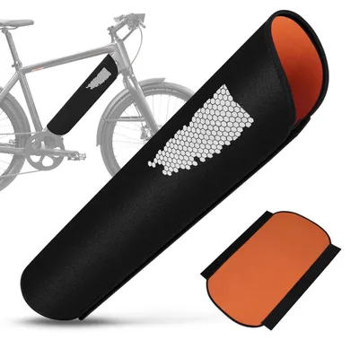 Immagine prodotto di Custodia protettiva in flanella riflettente per batteria di e-bike, circonferenza da 30 a 38 cm, per protezione del telaio della bicicletta