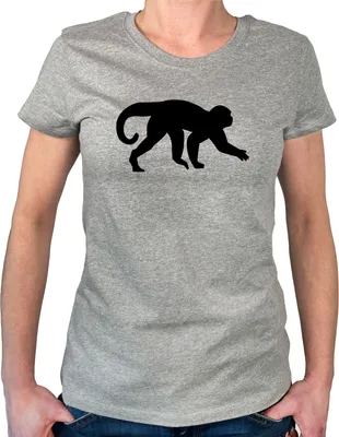 Produktbild von Huuraa Damen T-Shirt Affe Silhouette M Sport Grey Bio Baumwolle Fairtrade Damenshirt Geschenkidee