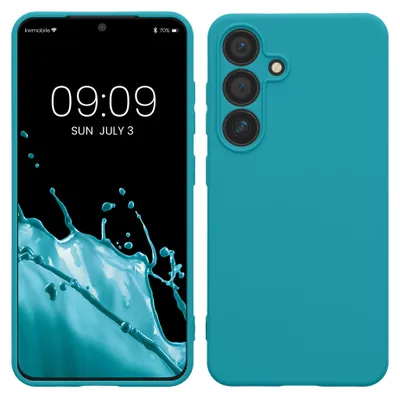 Produktbild von kwmobile Handyhülle für Samsung Galaxy S25 Hülle - weiches Handy Silikon Case - Schutzhülle Cover - Petrol matt