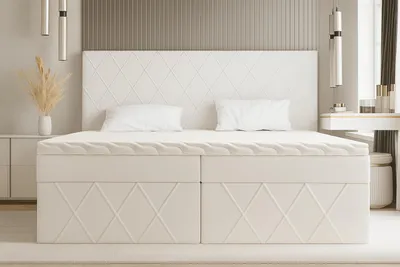 Zdjęcie produktu dla Łóżko kontynentalne RICO – nowoczesny komfort i praktyczne rozwiązania - materiał Manila - 180x200cm