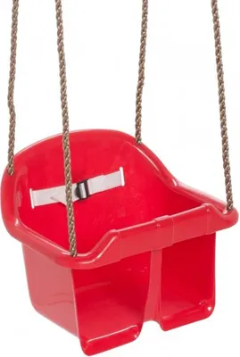 Image de siège de balançoire bébé plastique 36 x 18 cm rouge