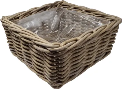 Produktbild von Pflanzschale Rattan Grau 30x30x15 cm – Robuster Korb für Heim & Garten