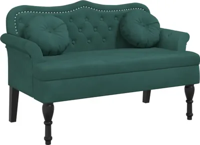 Produktbild von vidaXL Bank mit Kissen Dunkelgrün 120,5 x 65 x 75 cm Samt