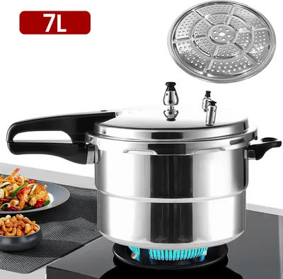 Produktbild von Schnellkochtopf - Modell 7L-A 7 Liter - Aluminiumlegierung - Explosionsgeschützt - Sicherheitsverschlussdeckel - 24 cm Topf für Gasherd