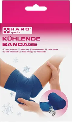 Produktbild von HARO Kühlende Bandage 100 mm x 2,7 m blau