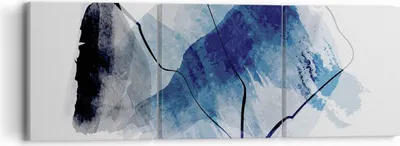 Produktbild von Bild auf Leinwand - Leinwandbild - 3 Teile - Blau Schwarz Abstraktion - 90x30cm - Wand Bild - Wanddeko - Wandbilder - Leinwanddruck - Bilder - Wanddekoration - Leinwand bilder - CA90x30-5058