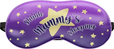 Produktbild von Schlafmaske Reise Relax Augen Abdeckung Bett Emoji Nickerchen Augenbinde Shhh Mummy's sleeping Violet