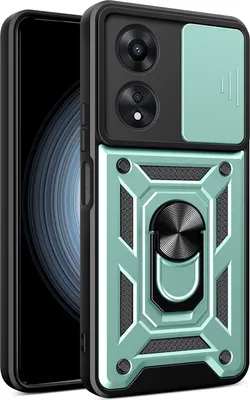 Produktbild von Hülle für Oppo A58 4G Magnetische Ring Ständer Halter Dia Kameraschutz TPU Bumper Silikon Schutzhülle Grün