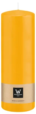Produktbild von Zylinderkerze/Stumpenkerze - gelb - 20 x 7 cm - 103 Brennstunden