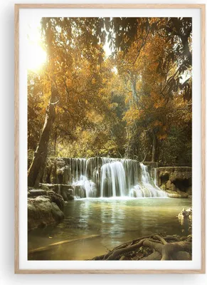 Produktbild von Gerahmtes Poster - Rahmen in heller Eiche - Park Wasserfall Wasser - 70x100 cm - Wand Bild - Wanddeko - Wandbilder - Wandposter - Bilderrahmen - Bilder - Kunstdruck - Wandbild - P2NPA70x100-3789