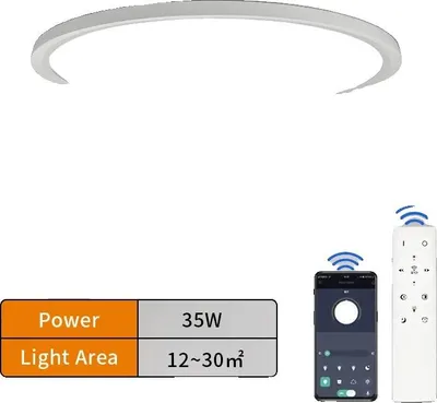 Zdjęcie produktu dla Lampa sufitowa, inteligentne sterowanie, ultracienka konstrukcja, 16 cali-35 W