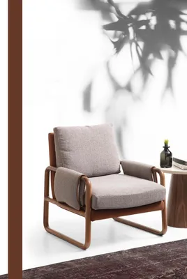 Produktbild von Sessel Ohrensessel Stoff Grau Wohnzimmer Polyester 1 Sitzer Modern Neu
