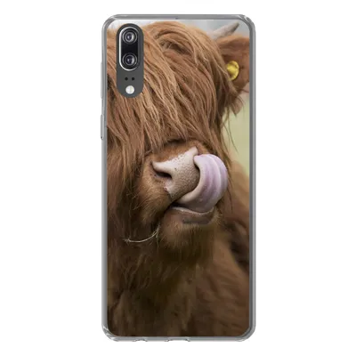 Produktbild von MuchoWow® Handyhülle Schutzhülle Hülle für Huawei P20 Schottischer Highlander - Braun - Tiere Silikon Softcase Handy Hülle - Hardcover
