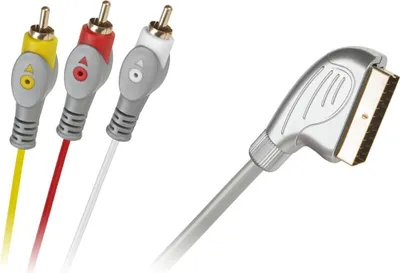 Obrázek produktu pro KPO3418-1.5 Kabel Euro-3RCA 1,5 m stříbrná lezka bl