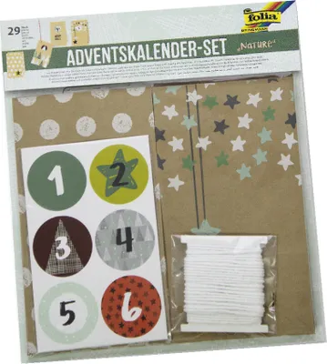 Produktbild von folia Adventskalender 24 Adventstütchen "NATURE"