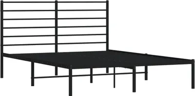 Produktbild von vidaXL Bettgestell mit Kopfteil Metall Schwarz 140x190 cm