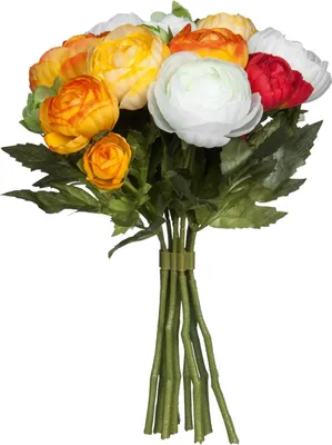 Zdjęcie produktu dla Bukiet sztucznych kwiatów Mica Decorations Ranunculus - H22 x Ø19 cm - Pomarańczowy