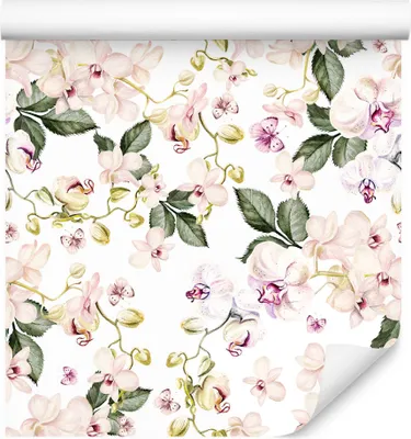 Produktbild von 10m VLIES TAPETE Rolle Blumen Knabenkraut Aquarell XXL