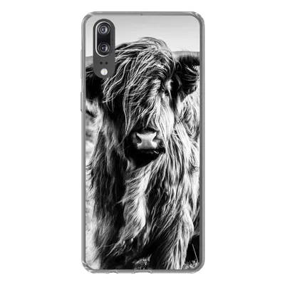 Produktbild von MuchoWow® Handyhülle Schutzhülle Hülle für Huawei P20 Schottischer Highlander - Natur - Kuh - Schwarz - Weiß Silikon Softcase Handy Hülle - Hardcover