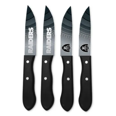 Produktbild von NFL Las Vegas Raiders Steakmesser 4-teilig Set Football Messer Set Barbecue