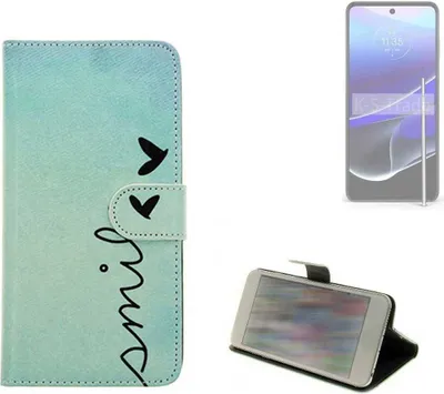 Produktbild von K-S-Trade Schutz Hülle Handy Hülle kompatibel mit Motorola Moto G Stylus 5G (2024) Hülle Handyhülle cover bookstyle Etui Handyhülle “smile“
