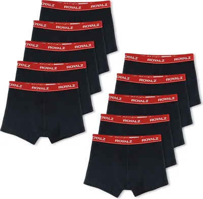 Produktbild von ROYALZ Unterhosen Herren Boxershorts men 10er Pack klassisch für Sport und Freizeit, 10er Pack (95% Baumwolle / 5% Elasthan)