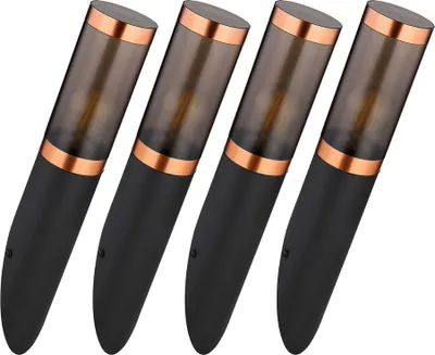 Produktbild von 4x Wandleuchte, Edelstahl, schwarz, rauch, Kupfer, H 41 cm