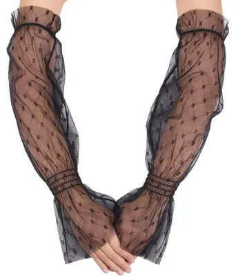 Imagen del producto de Mangas para los brazos hechas de tul  transparente, un par, para protección solar, ideales para ocasiones especiales