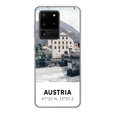 Produktbild von MuchoWow® Handyhülle Schutzhülle Hülle für Samsung Galaxy S20 Ultra Österreich - Wasser - Alpen Silikon Softcase Handy Hülle - Karteninhaber