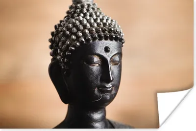 Produktbild von MuchoWow® Poster Buddha - Gesicht - Braun 180x120 cm - Fotoplakat