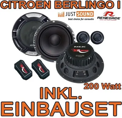 Produktbild von Lautsprecher - Renegade RX 6.2c - 16,5cm Einbauset passend für Citroen Berlingo I - justSOUND