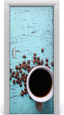 Produktbild von Tulup Türaufkleber 85x205 cm Dekorative Aufkleber Selbstklebend Wasserdichte Tapete Abnehmbar Schlafzimmer Wohnzimmer Wohnkultur - Kaffeetasse