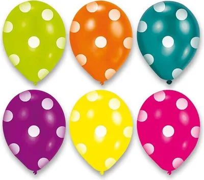 Obrázok produktu pre Nafukovacie balóniky Dots 6 ks, mix farieb