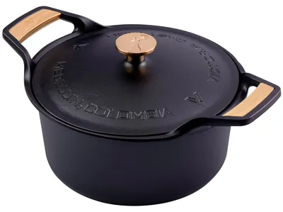 Obrázok produktu pre Victoria 38458, holandský hrniec, indukcia, liatina, smaltovaný, priemer 30 cm, hrniec na pečenie chleba, objem 5,7 l, bez PTFE, čierna farba