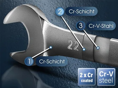 Produktbild von S&R Ringmaulschlüssel 7 mm mit Ratsche 72 Zähne
