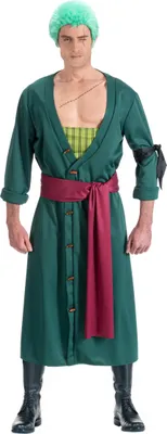 A man wearing a Zorro costume from One Piece.