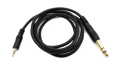 Produktbild von SYSTEM-S Audio Kabel 150 cm Stereo AUX Klinke 6,35 mm Stecker zu 3,5 mm Stecker Schwarz