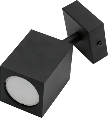 Image de Applique murale Quantus noire 1xGU10x40W en métal, dimensions : 15x6x6 cm, IP20, IdeaLED