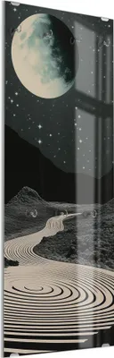 Produktbild von DEQORI Kleiderhaken aus Glas 50x125 cm 'Kosmischer Fluss' Wand Garderobe Paneel Haken