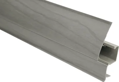 Produktbild von LEMAL Sockelleisten Sparpaket, PVC 65x23mm - Fußleisten mit Kabelkanal - (56 Meter 8602 Holzoptik grau) Kabel Sockelleistenkanal