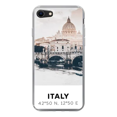 Produktbild von MuchoWow® Handyhülle Schutzhülle Hülle für iPhone SE 2020 Italien - Brücke - Fluss Silikon Softcase Handy Hülle - Kartenbesitzer